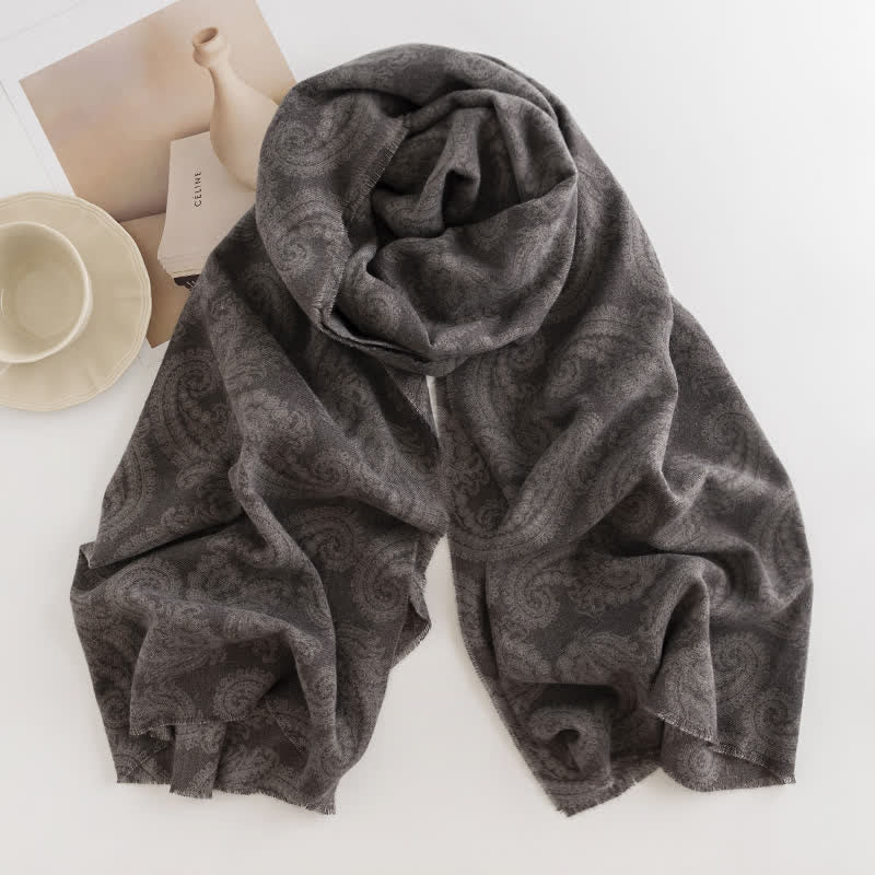 Sciarpa corta con nappe Paisley autunno inverno da donna