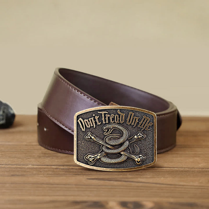 Cintura in pelle con fibbia Attitude Skull Rattlesnake fai da te da uomo