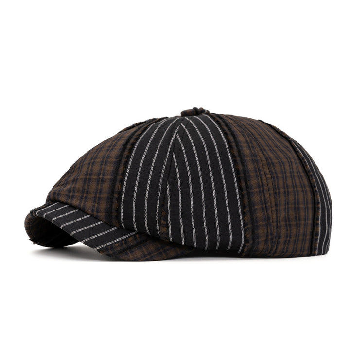 Berretto retrò alla moda con blocchi di colore, adatto per la primavera e l'estate - Nero - Regolabile (22 1/2"-24") - image 9