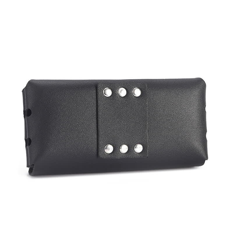 Borsa da cintura in pelle universale per telefono con bottone decorativo a rivetto