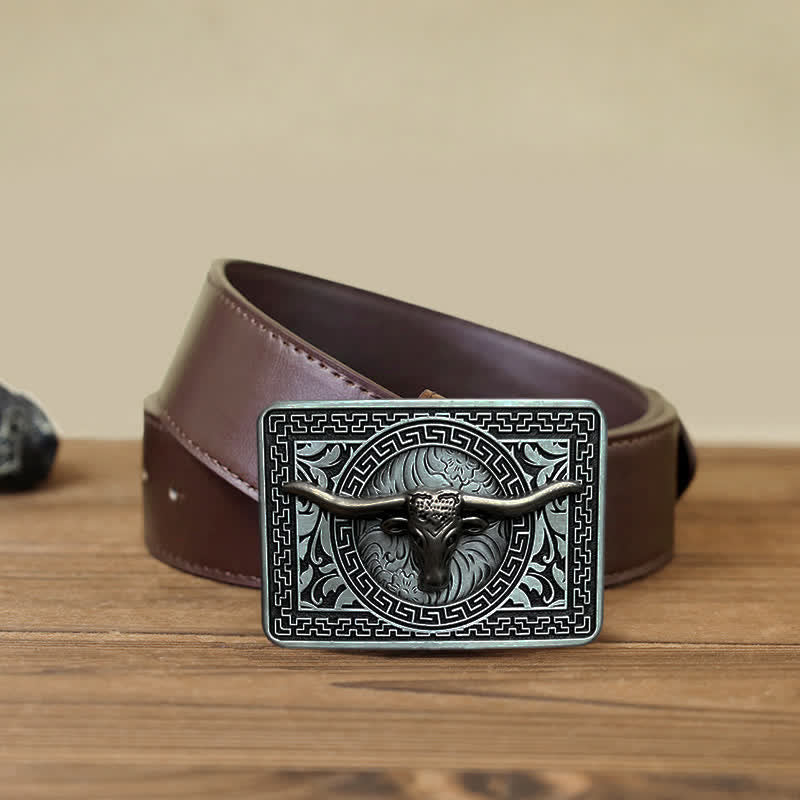 Cintura in pelle con fibbia da uomo fai da te - Argento - Cintura PU marrone (40) - image 11