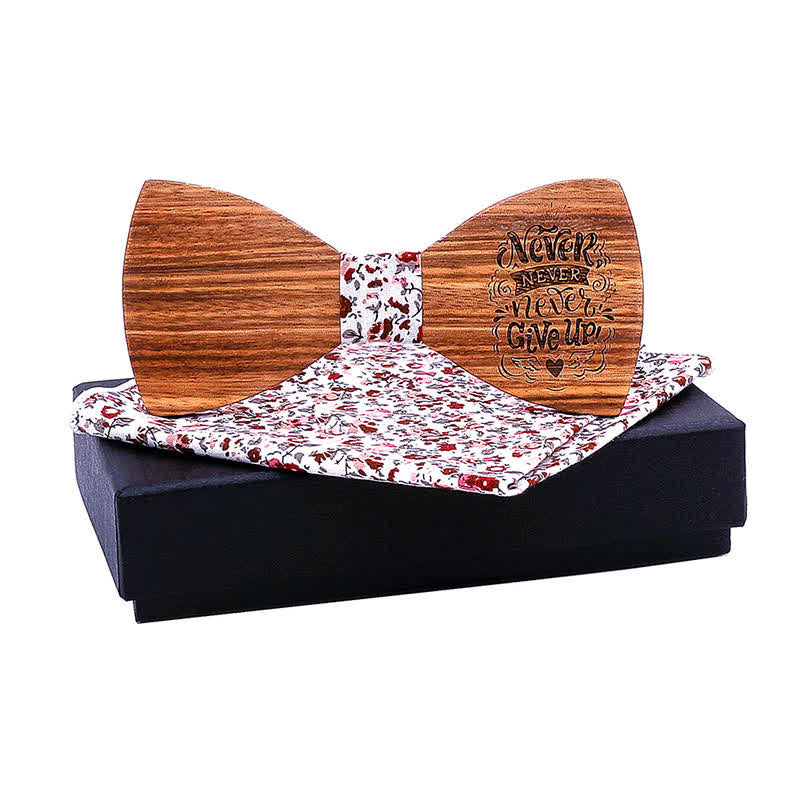 Set di 2 papillon in legno con proverbi da uomo