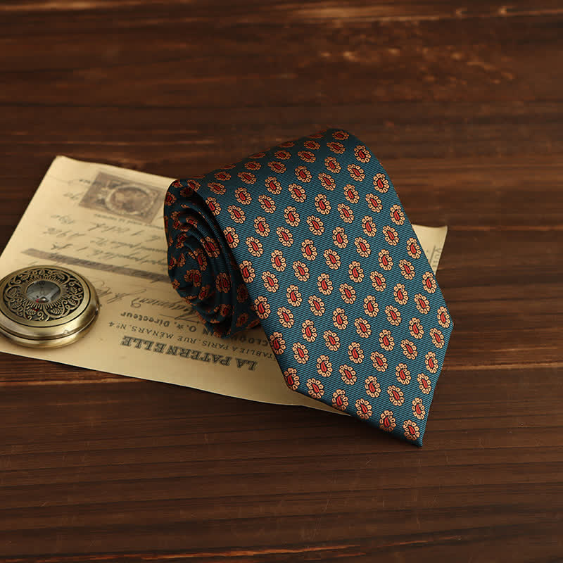 Cravatta da uomo con motivo floreale micro paisley