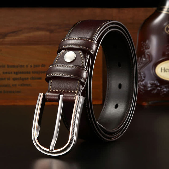 Cintura in pelle elegante retrò da uomo a doppia faccia