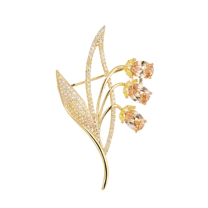 Spilla da donna con fiore di campana e mughetto
