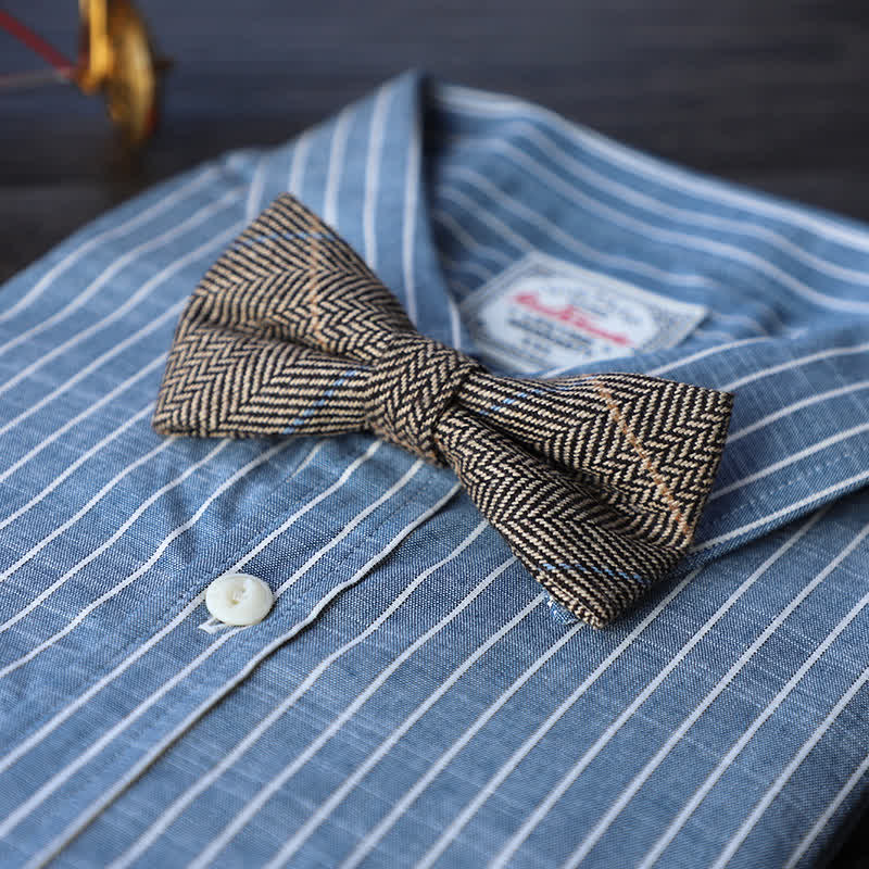 Papillon semplice in misto lana tweed da uomo