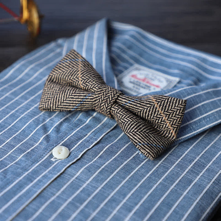 Papillon semplice in misto lana tweed da uomo