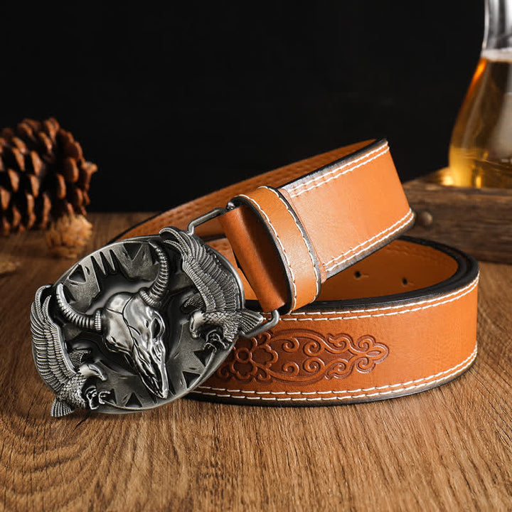 Cintura in pelle vintage Bull &amp; Dual Eagles da uomo