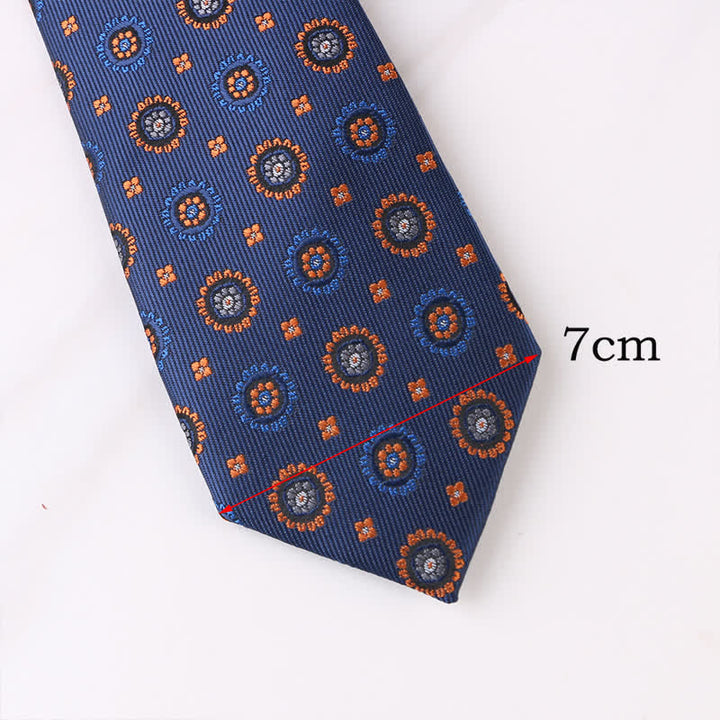 Cravatta da uomo con motivi floreali geometrici vintage - image 4