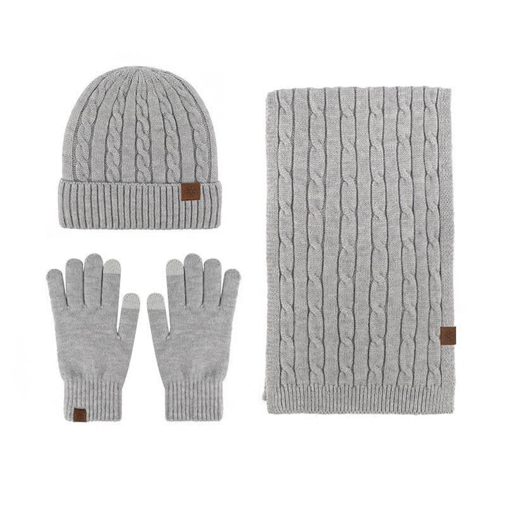 Set di 3 pezzi unisex di caldo cappello sciarpa guanti