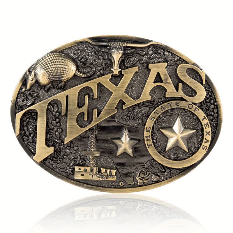 Cintura in pelle con fibbia Texas State Heritage Attitude fai da te da uomo