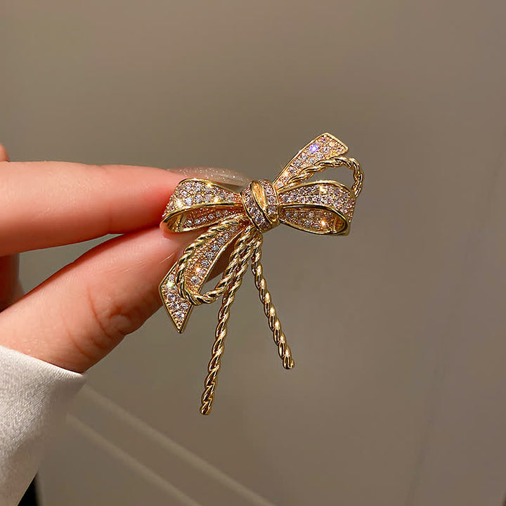 Spilla da donna con fiocco e zirconi - image 2