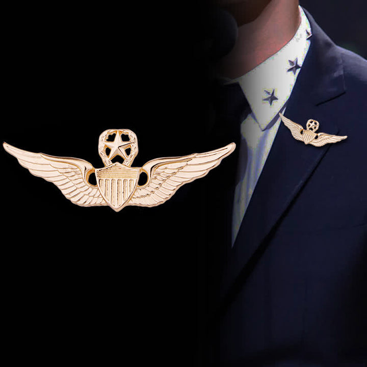 Spilla con distintivo ala da pilota da uomo