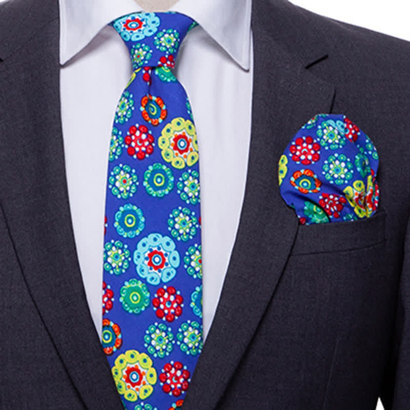 Set di 2 cravatte floreali in stile bohémien da uomo