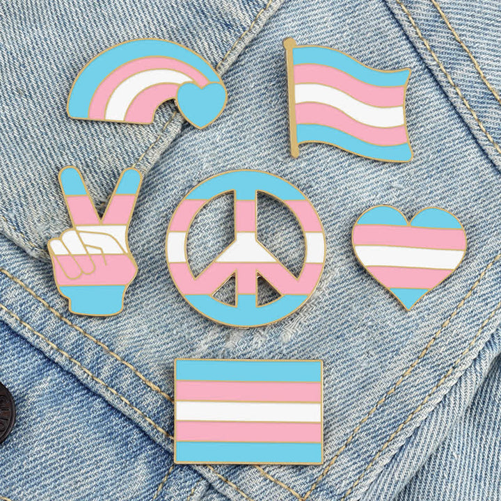 Spilla con bandiera arcobaleno rosa e blu Pride Day da 6 pezzi