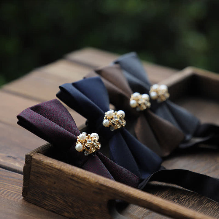 Papillon da smoking formale da uomo con perle