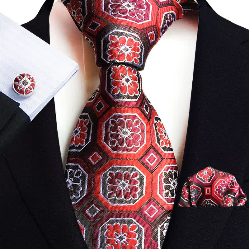 Set di 3 cravatte classiche da uomo con motivo Paisley floreale 
