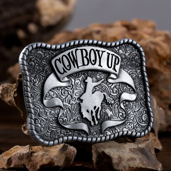 Cintura in pelle con fibbia da cavallo da rodeo da cowboy fai da te da uomo