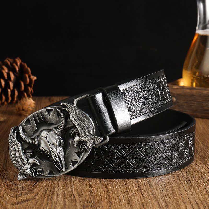 Cintura in pelle vintage Bull &amp; Dual Eagles da uomo