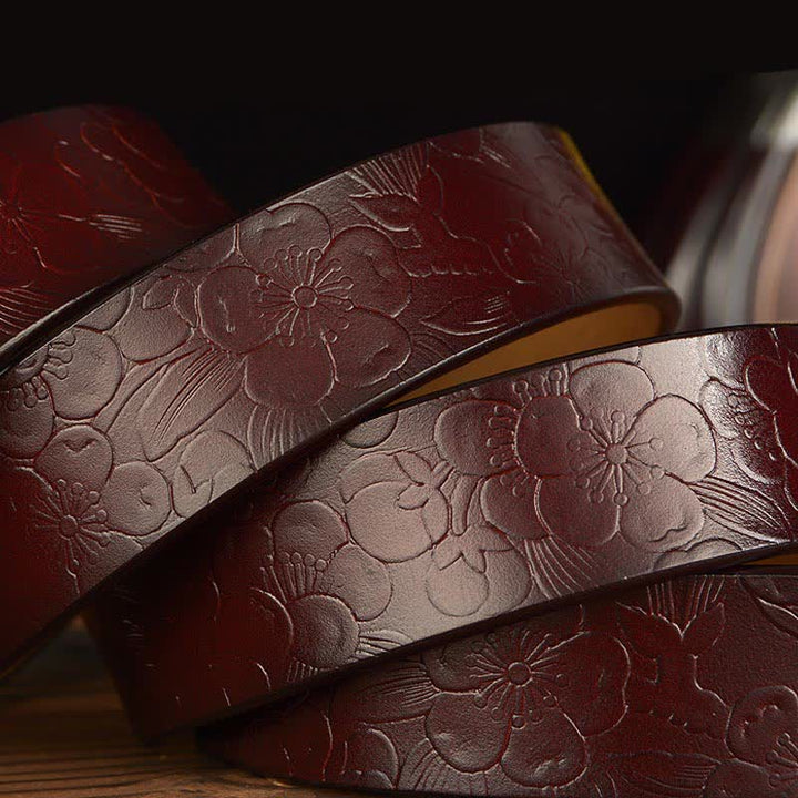 Cintura decorativa in pelle floreale retrò da donna