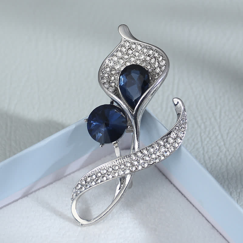 Spilla floreale blu lucida da donna