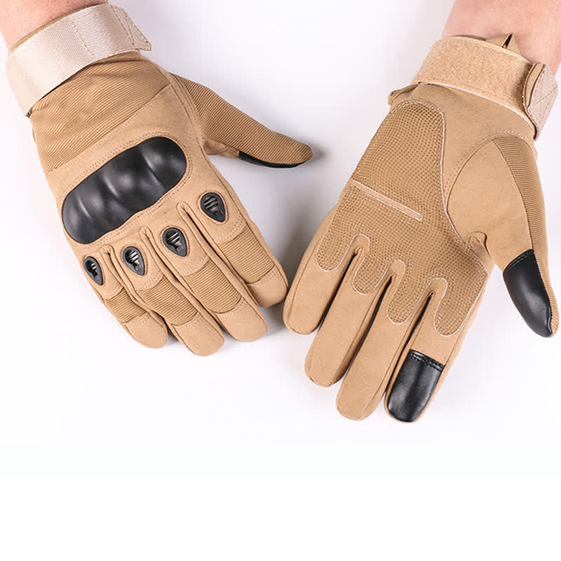Guanti tattici con fodera in pile spesso per motociclismo - Cachi - Grande - image 7