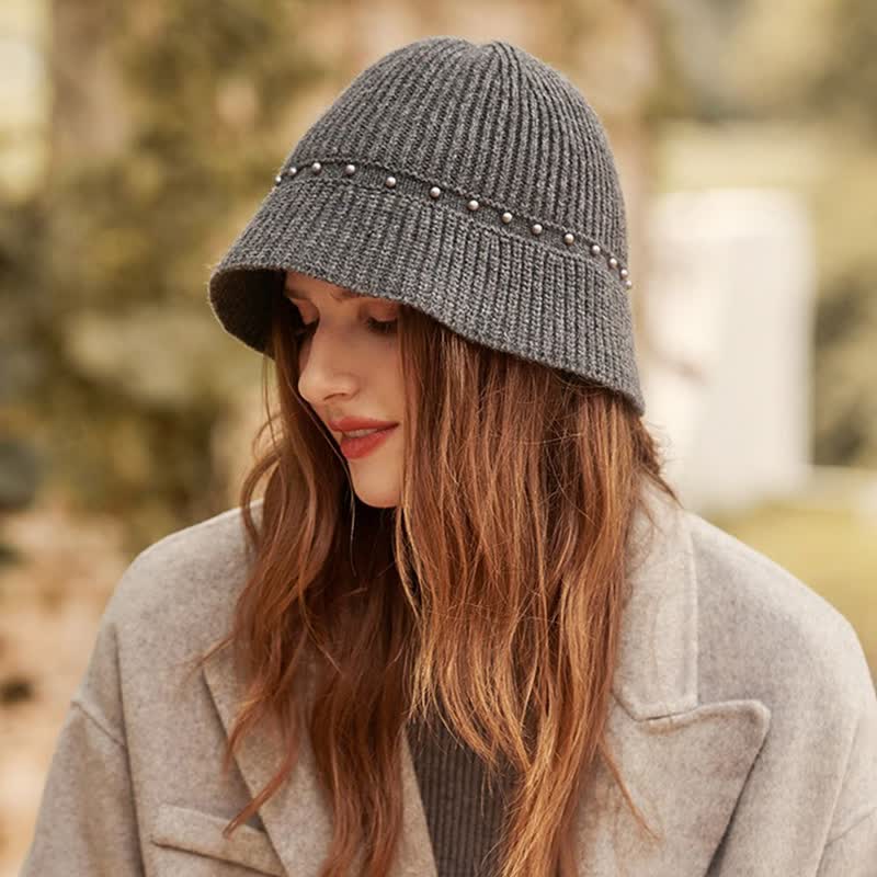 Cappello da pescatore con perle da vacanza per donna