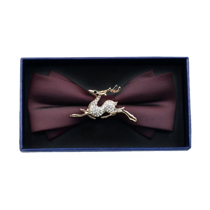 Papillon da uomo in metallo opaco con strass