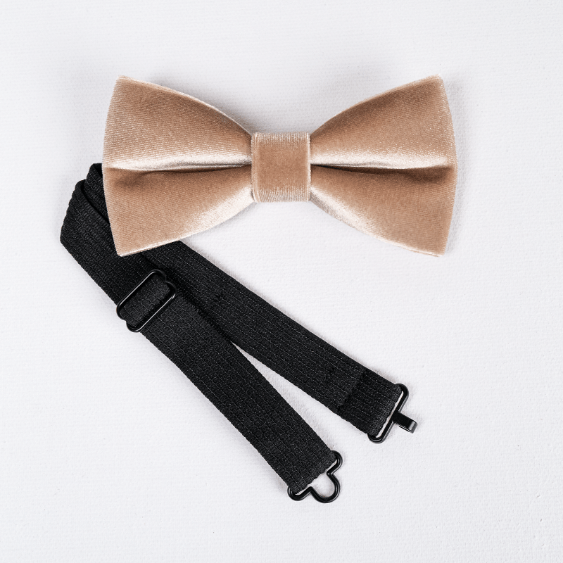 Papillon in velluto color champagne da uomo