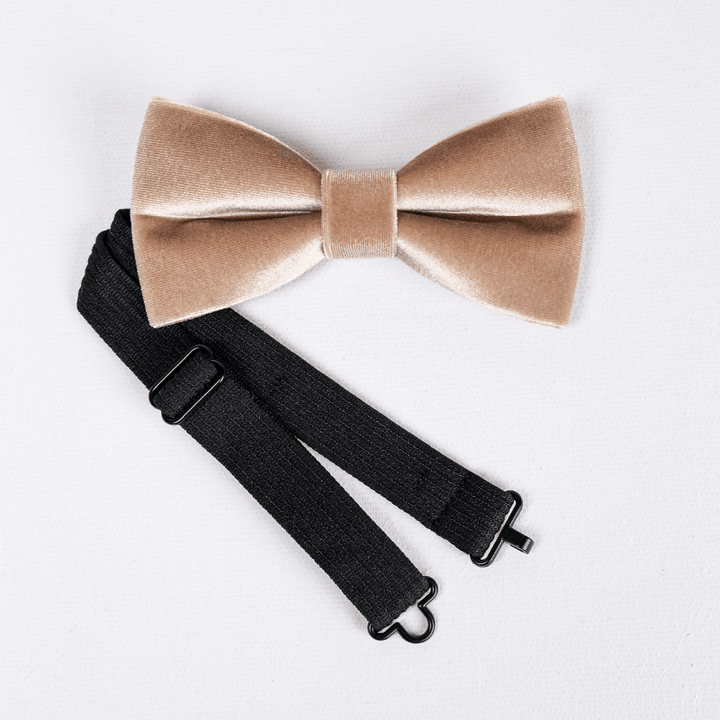 Papillon in velluto color champagne da uomo
