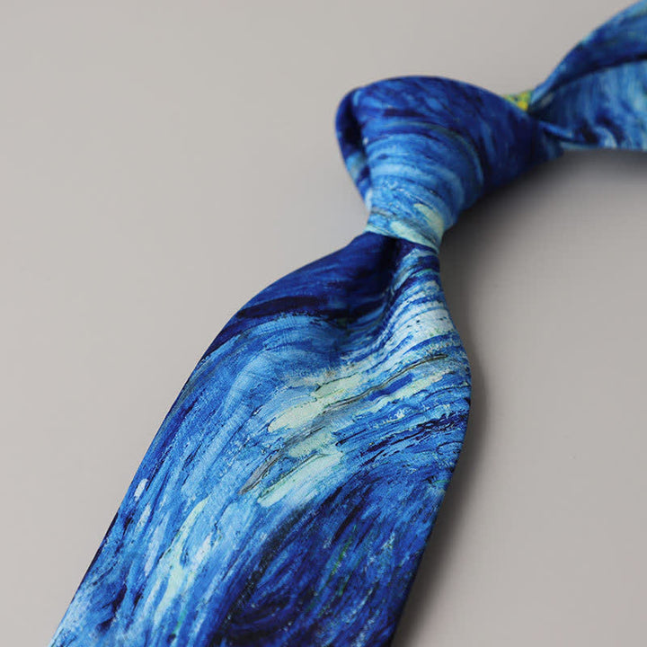 Cravatta da uomo con pittura astratta classica