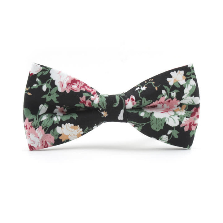 Papillon floreale con foglie di rosa tinto da uomo - Nero e rosa - image 1