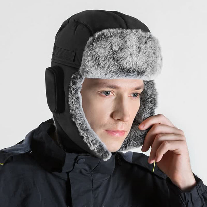 Cappello da aviatore unisex per esterni con pelliccia sintetica