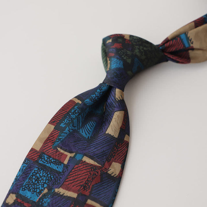 Cravatta da uomo con pittura astratta classica