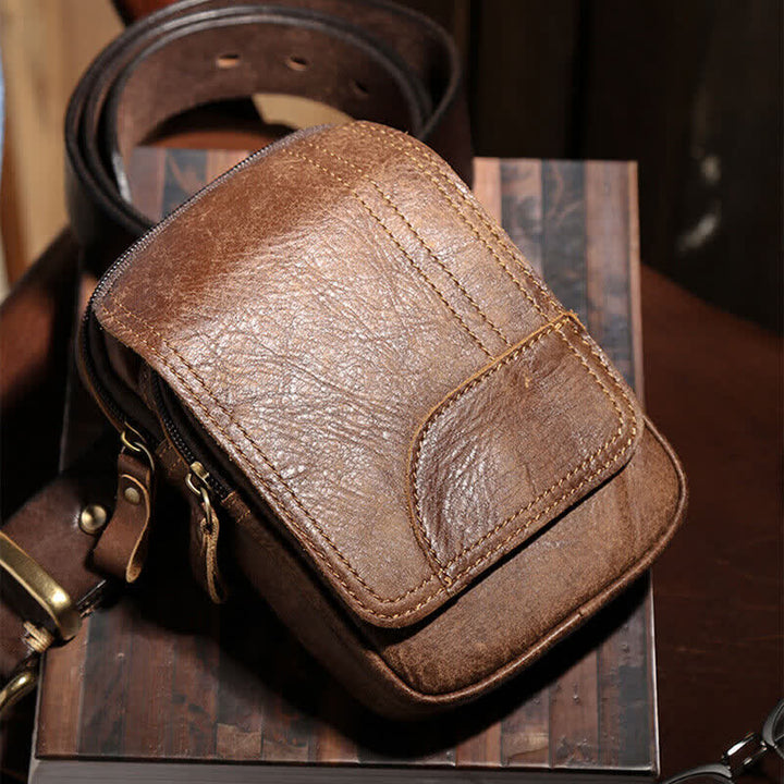 Borsa da viaggio con cintura in pelle nabuk con chiusura magnetica e cerniera