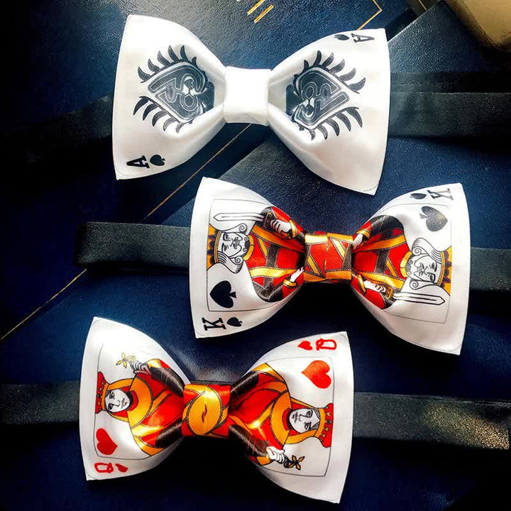 Papillon da uomo con cuore e picche da poker