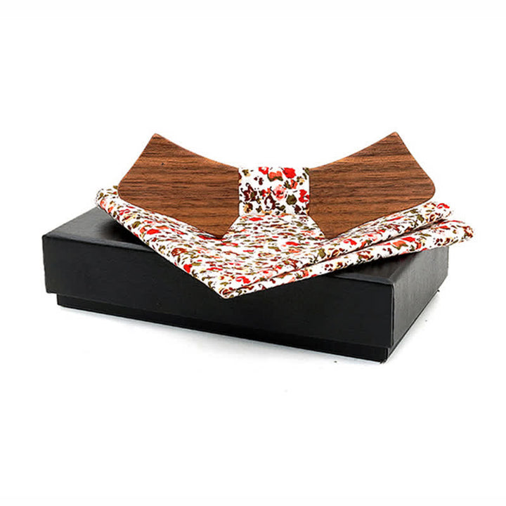 Set di 2 papillon in legno a forma di colletto da uomo