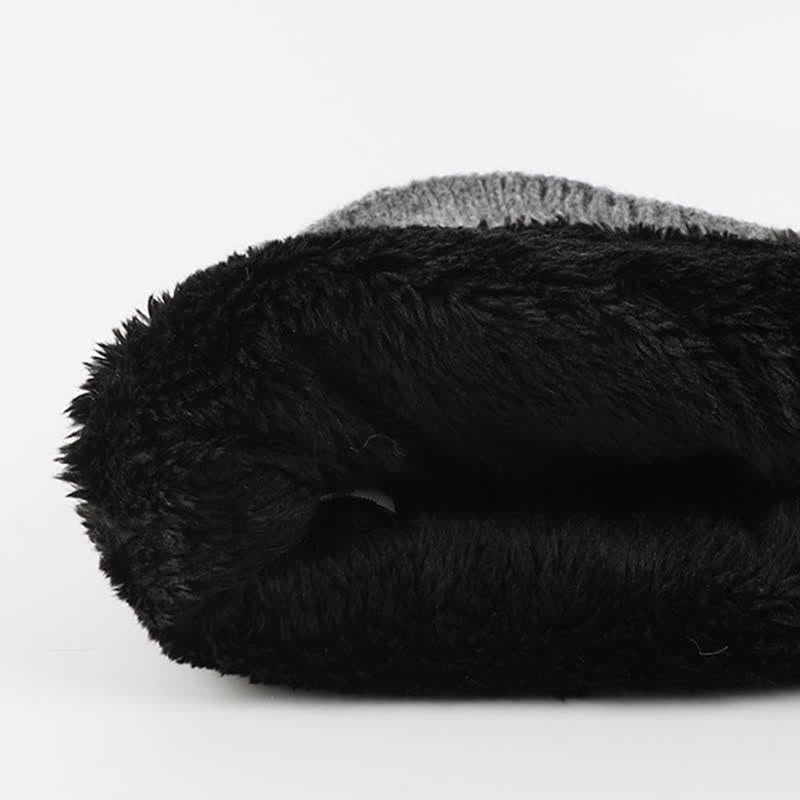 2 pezzi di berretto lavorato a maglia con sciarpa per protezione orecchie da uomo