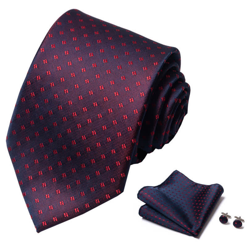 Set di 3 cravatte da uomo Timeless Deep Red Dots 