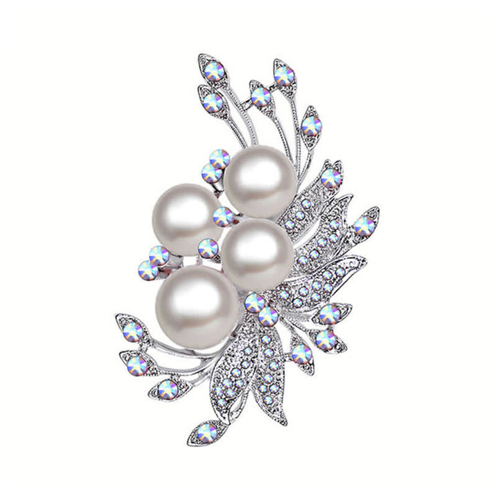Spilla da donna con perle e fiori di fenice