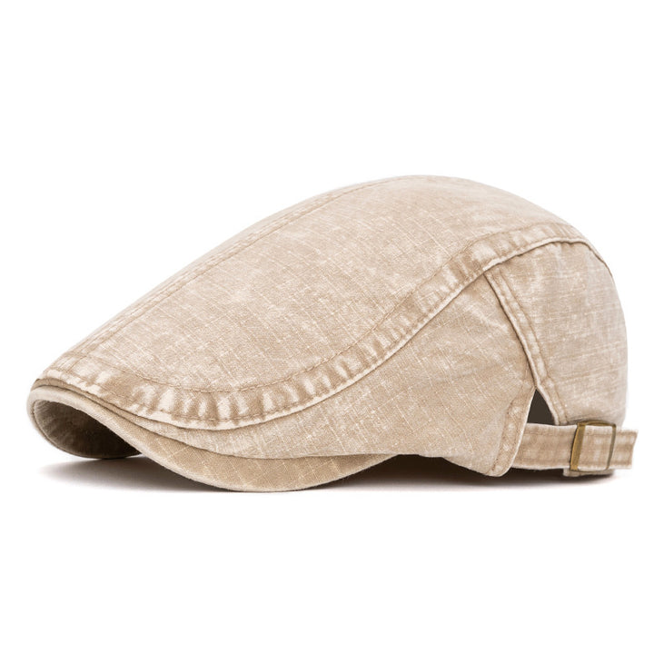 Berretto in puro cotone lavato in stile britannico primaverile ed estivo - Cachi - Regolabile (22"-24") - image 13