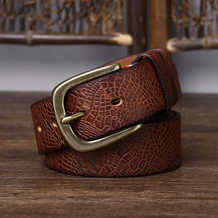 Cintura da uomo in pelle di serpente con grana Serpentine