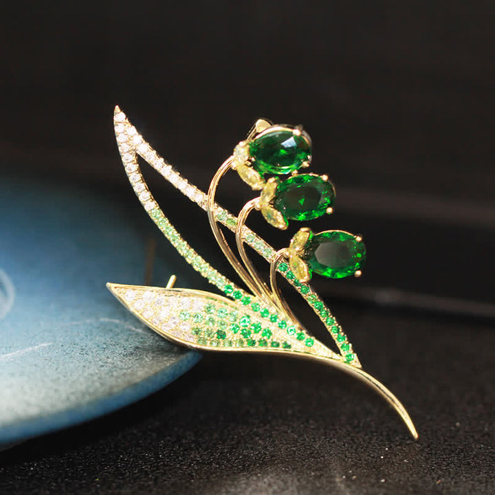 Spilla da donna con fiore di campana e mughetto