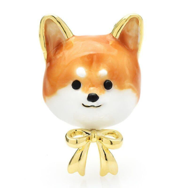 Spilla unisex carina in smalto a forma di cane Shiba Inu