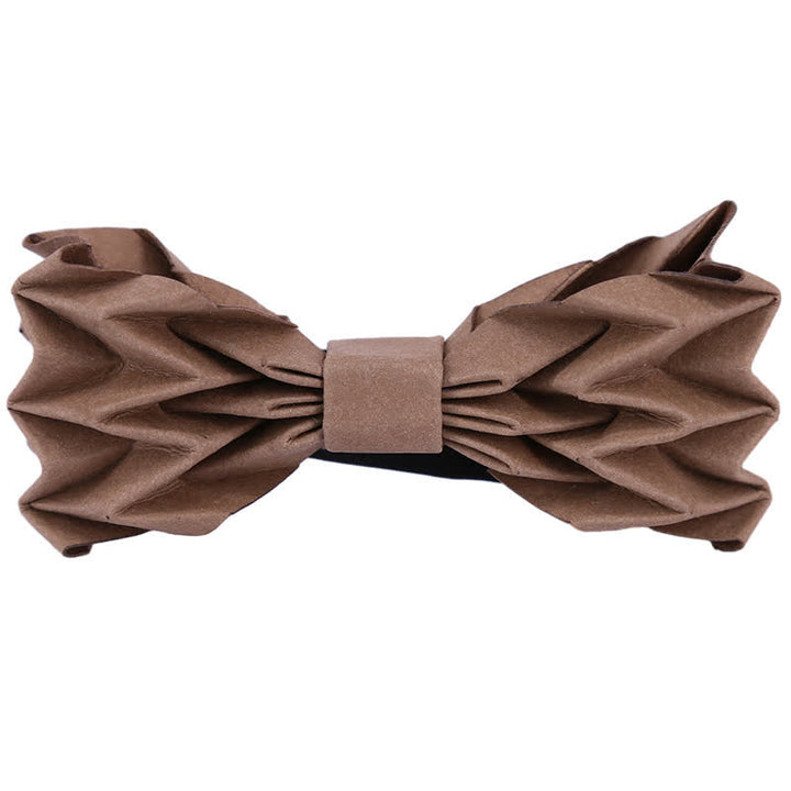 Papillon creativo da uomo in carta kraft ecologica - Marrone - image 13