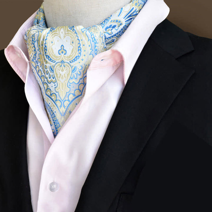 Cravatta Paisley Ascot floreale LightSkyBlue Leisure Prom da uomo