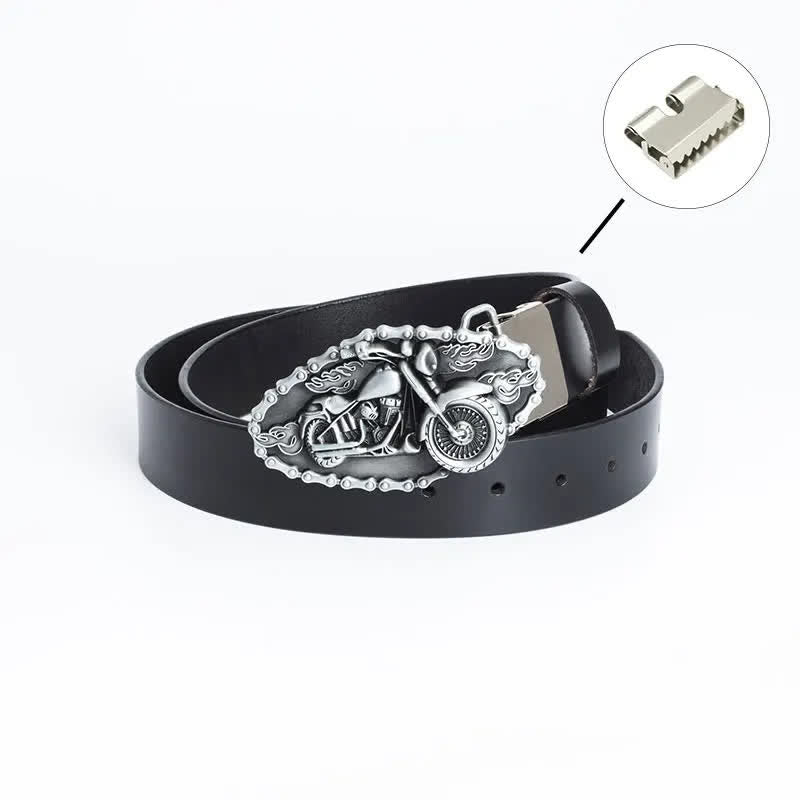 Cintura in pelle da motociclista punk da uomo - Legatura di ferro - Nero / Argento - 46 - image 18