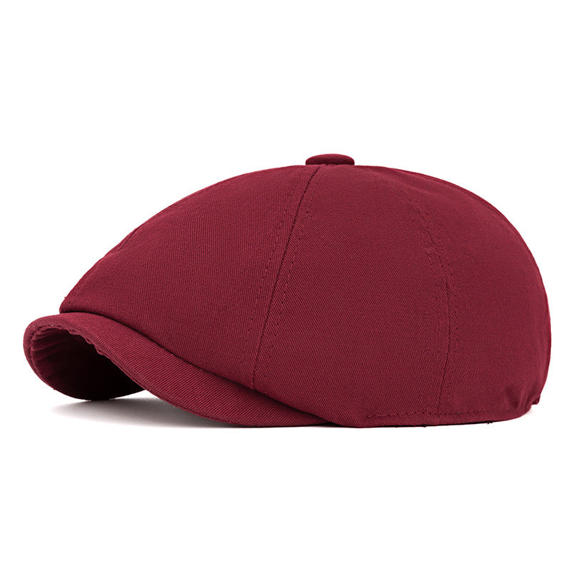 Cappello basco ottagonale retrò britannico primaverile ed estivo - Vino - Regolabile (22 1/2"-24") - image 14
