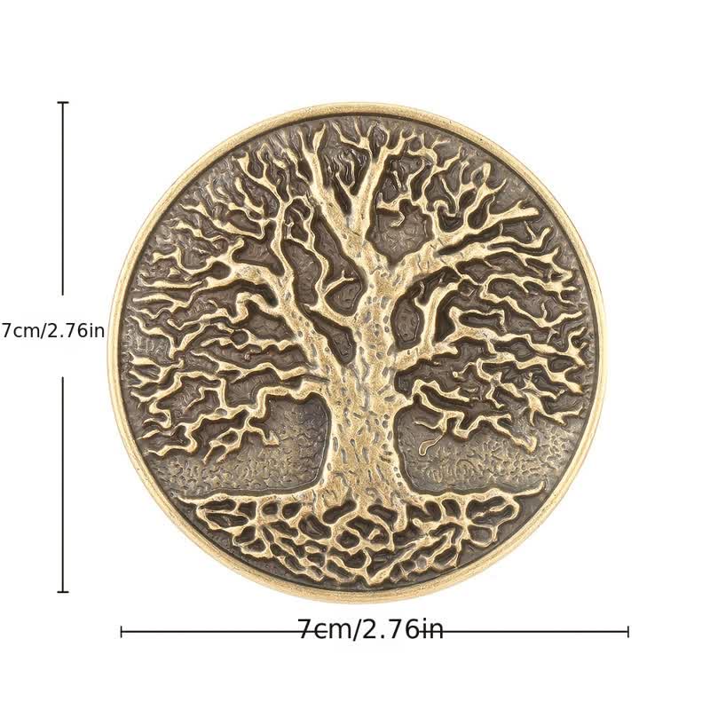 Cintura in pelle con fibbia rotonda fai da te con albero della vita da uomo - image 2