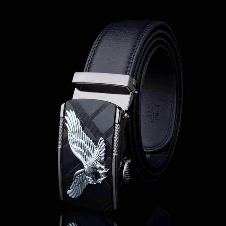 Cintura in pelle con fibbia automatica Animal Eagle da uomo